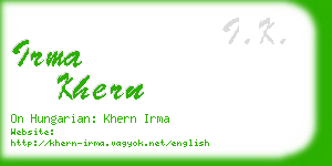 irma khern business card